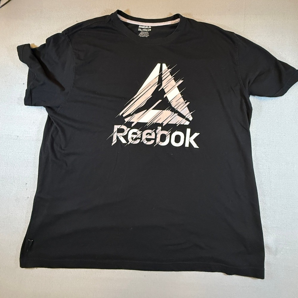 Reebok Mens 3XL Black Delta Logo Graphic T-Shirt Short Sleeve REM241TE28